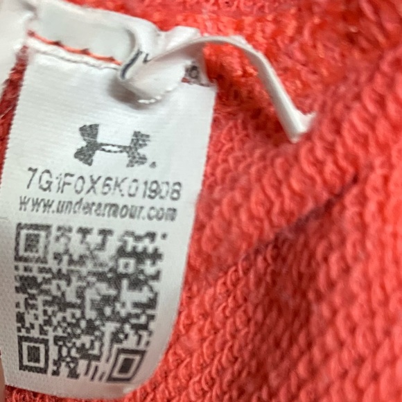 Under Armour Coral Pink color Half Zip Sweatshirt w/Kangaroo Pockets - Picture 5 of 6